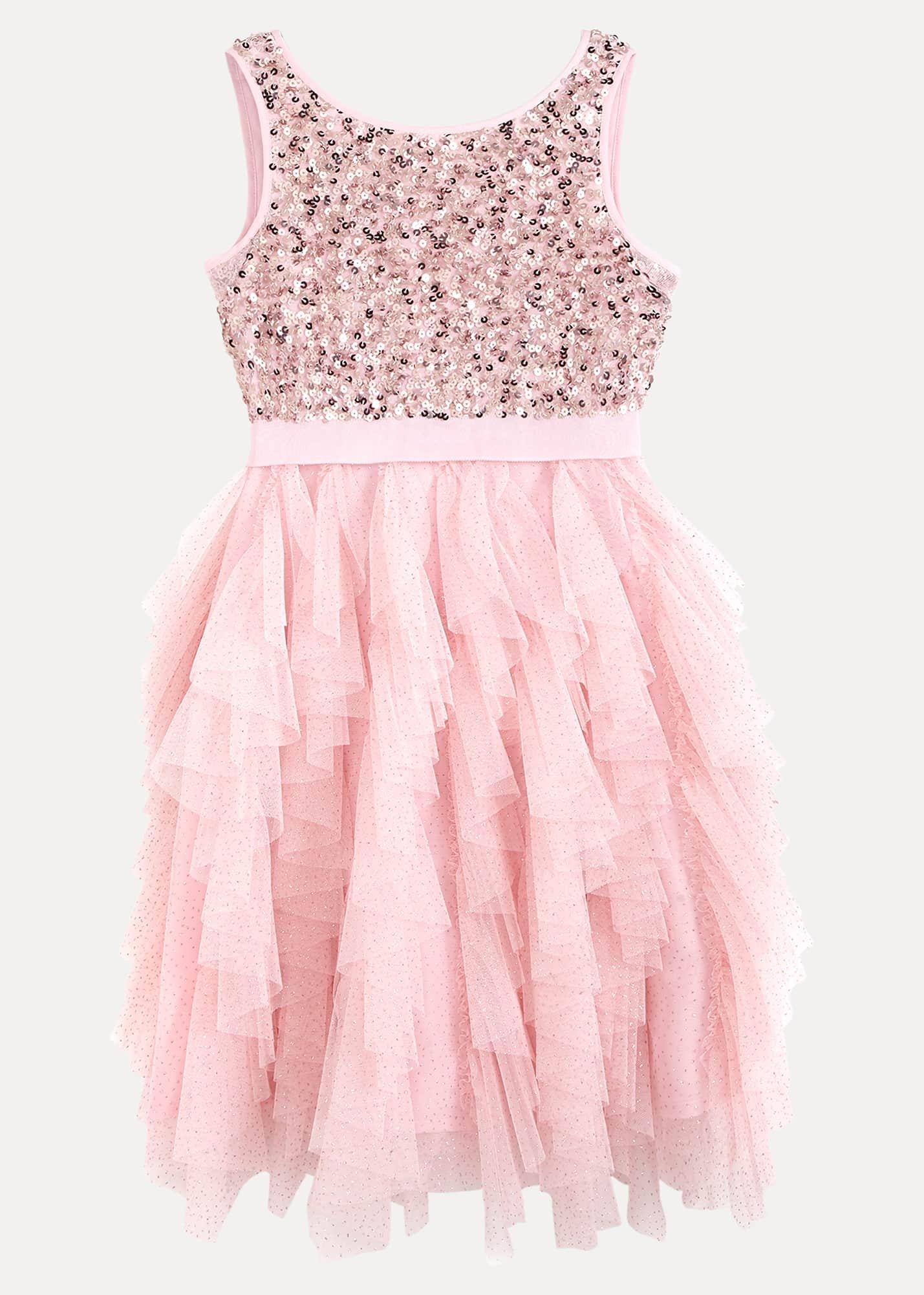 Andrina Sequin Ruffle Dress
