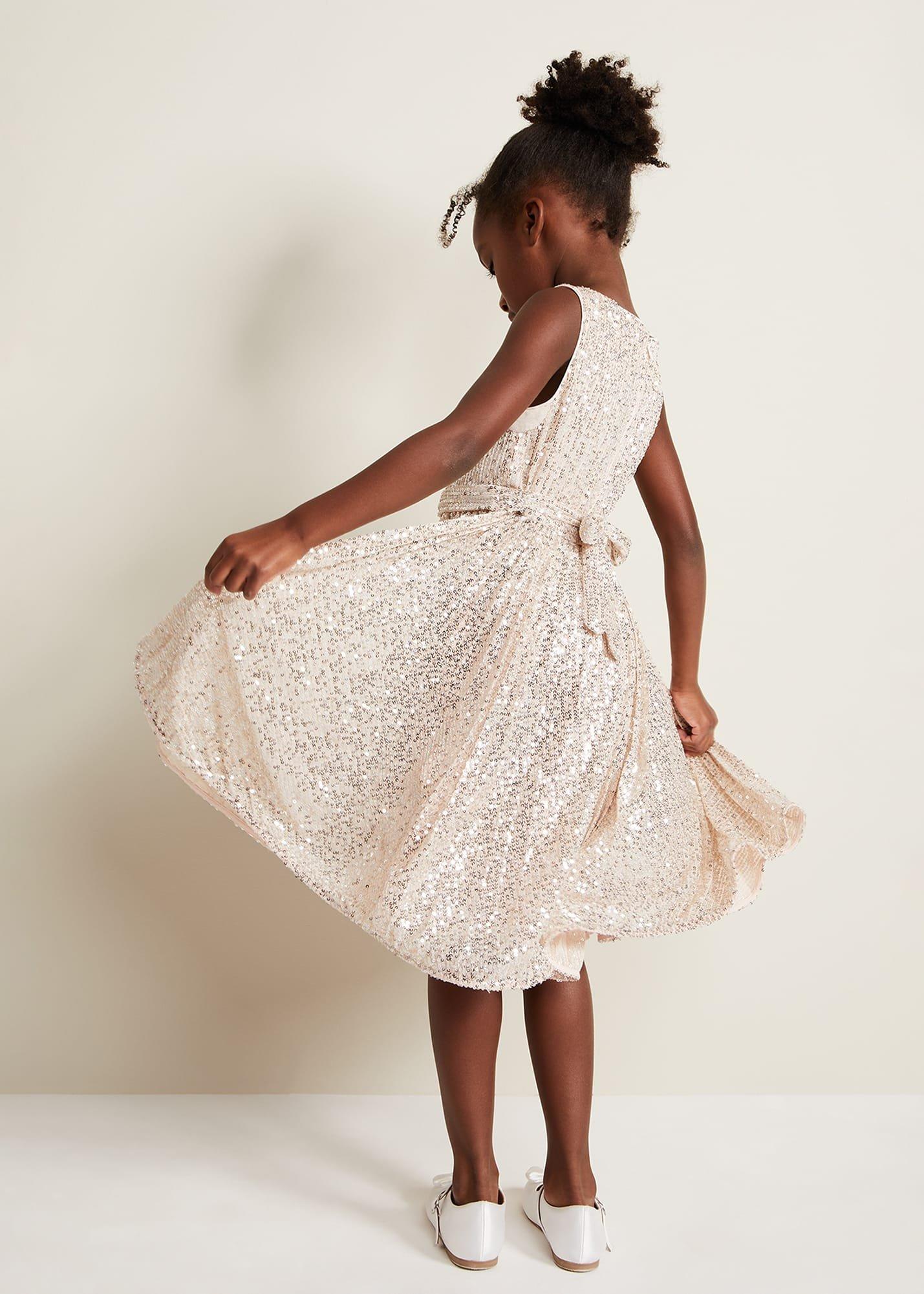 Tiana Sequin Pleat Dress