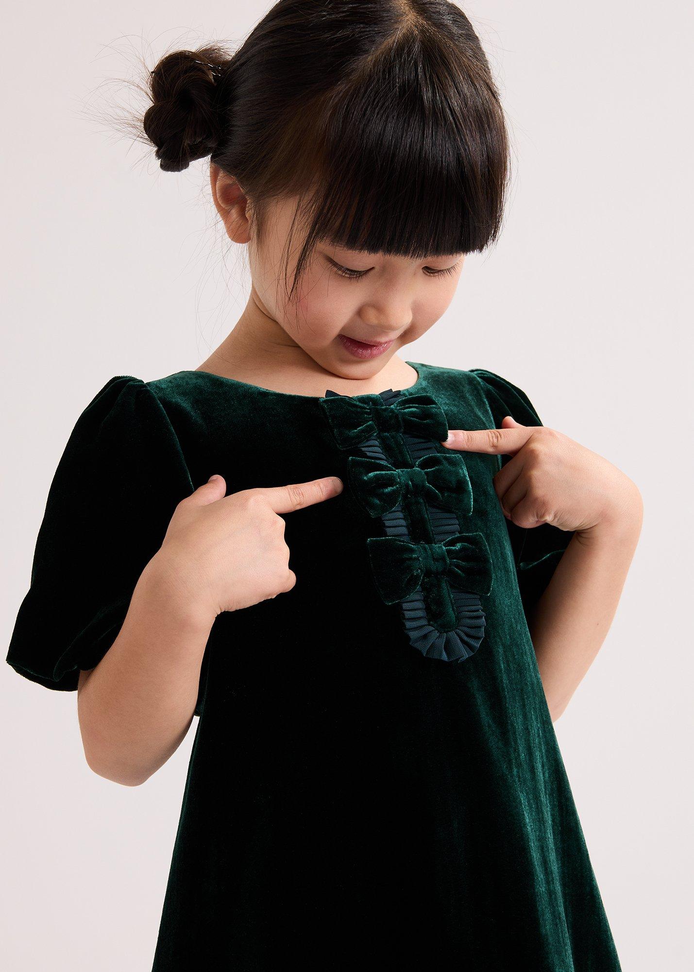 Beatrice Dark Green Velvet Swing Dress