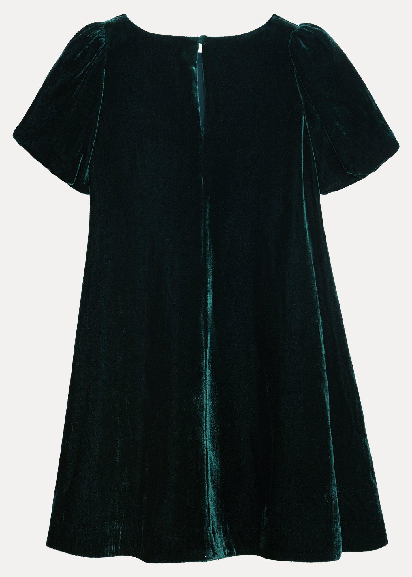 Beatrice Dark Green Velvet Swing Dress