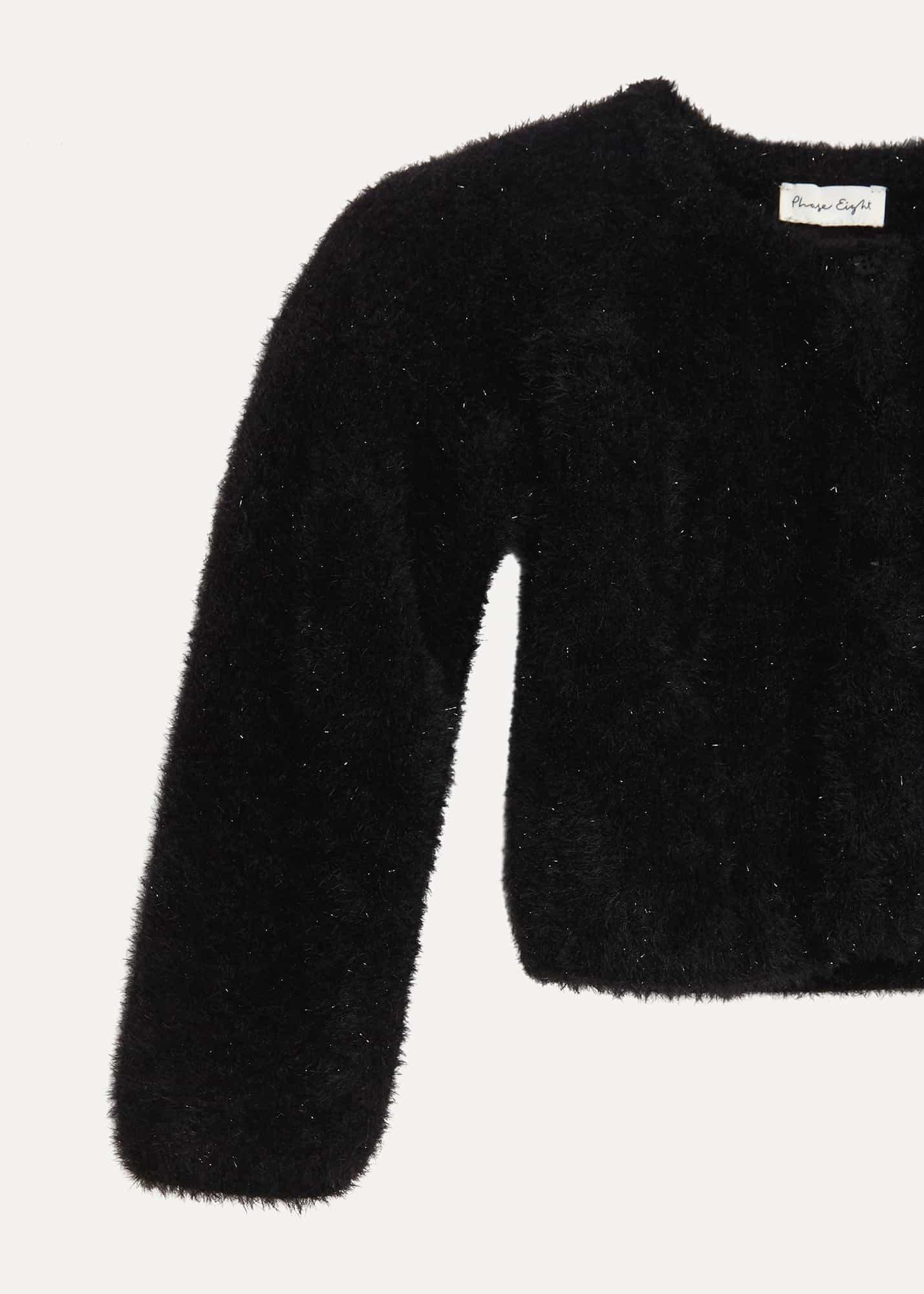 ${product-id}-Kessie Black Fluffy Cardigan-Black-${view-type}