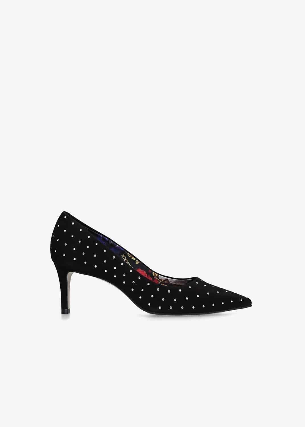 Allula Suede Studded Court Shoes