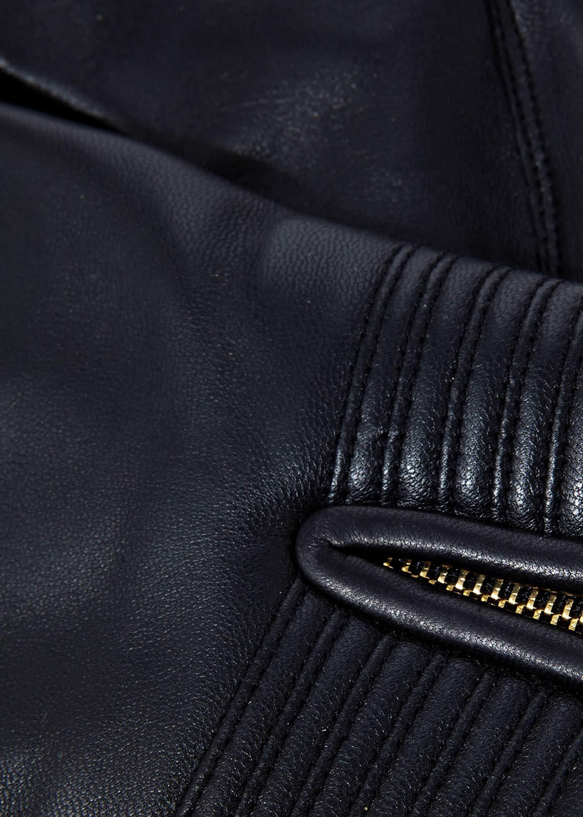 Zip Leather Gloves