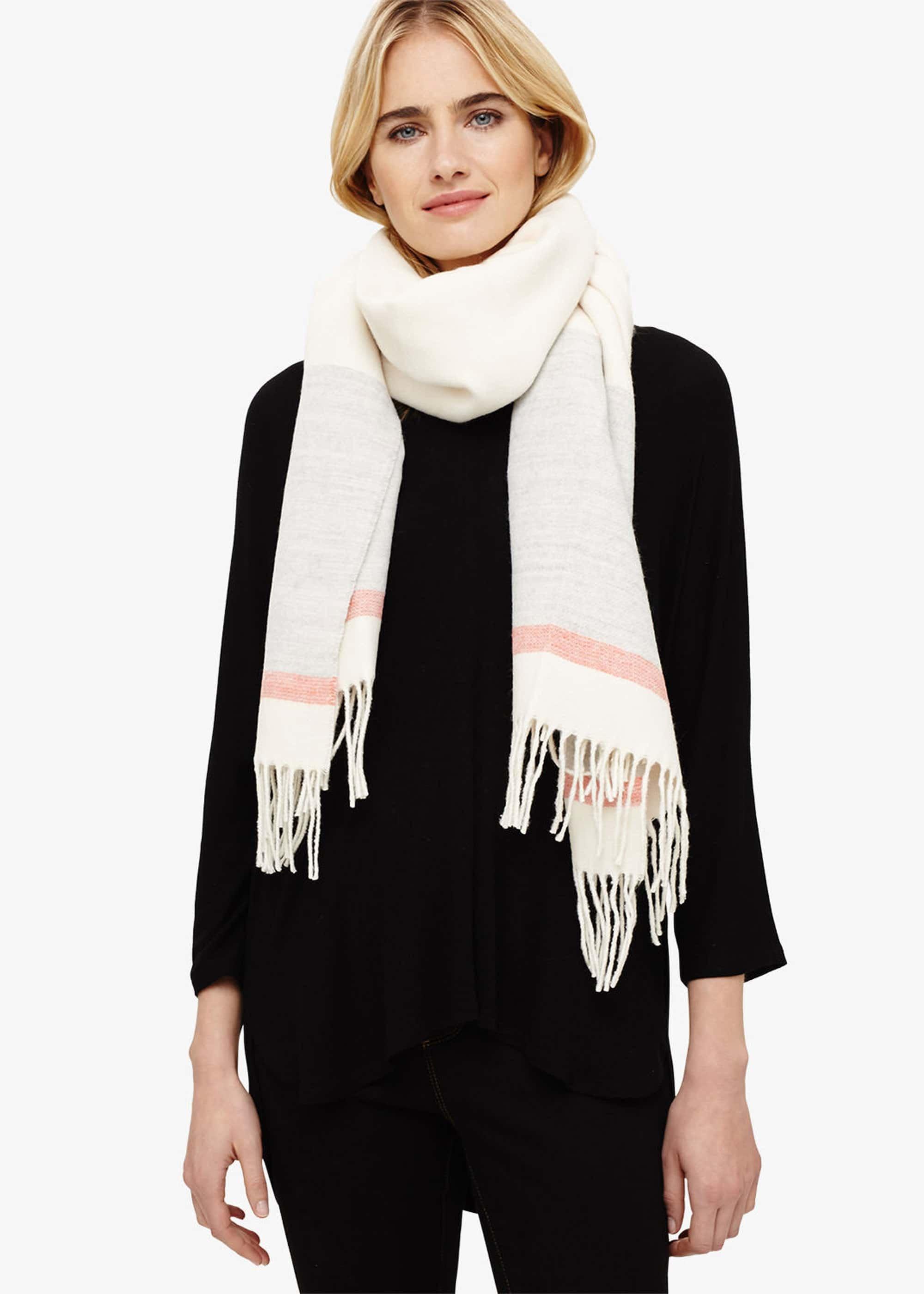 Cilla Stripe Border Knitted Scarf