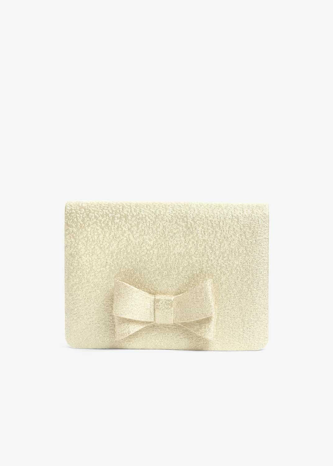 Ariel Metalic Bow Clutch Bag