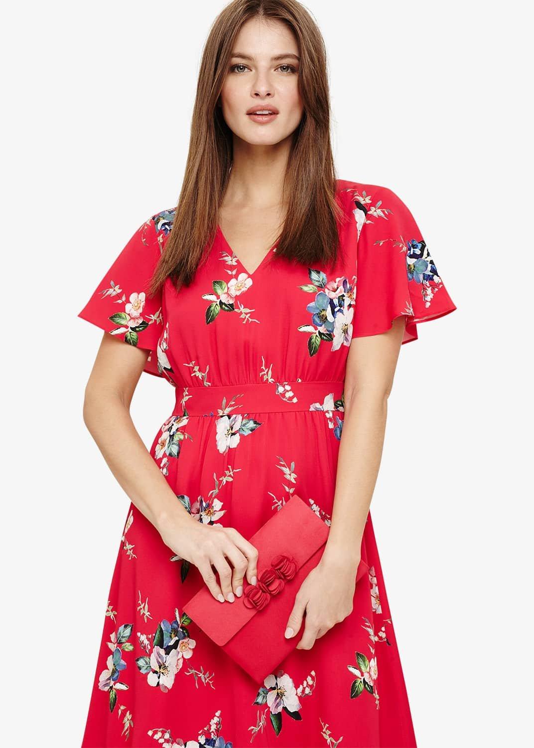 Ophelia Flower Trim Clutch Bag