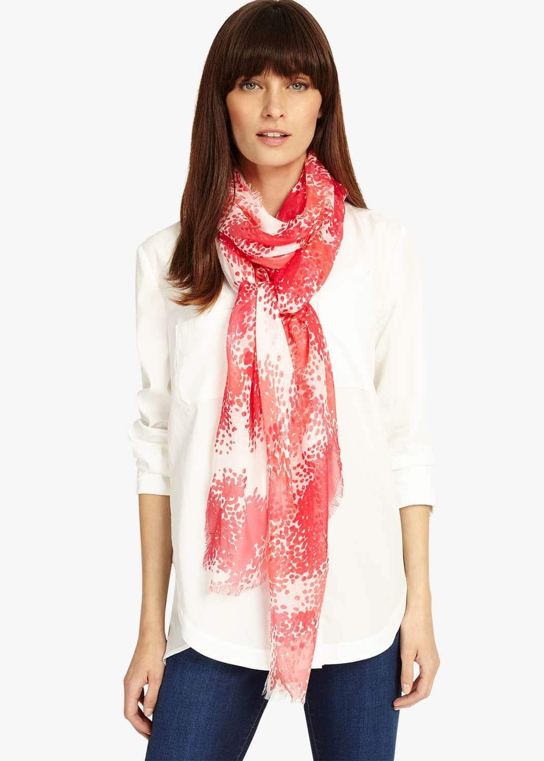 Delphine Smudged Blossom Print Scarf