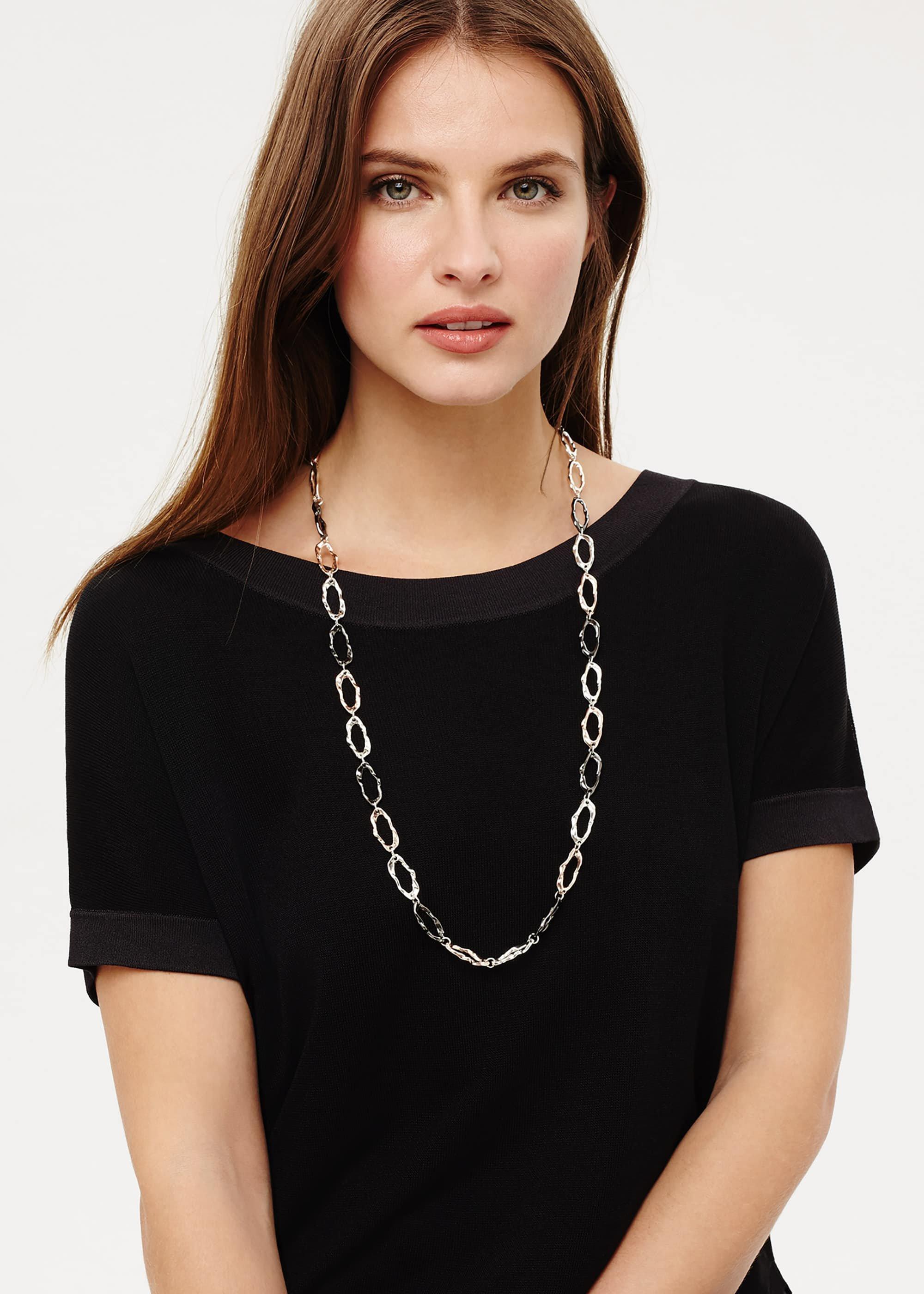 Aurora Hammered Ring Rope Necklace
