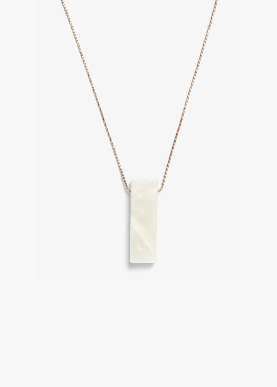 Monica Marbled Block Long Pendant Necklace