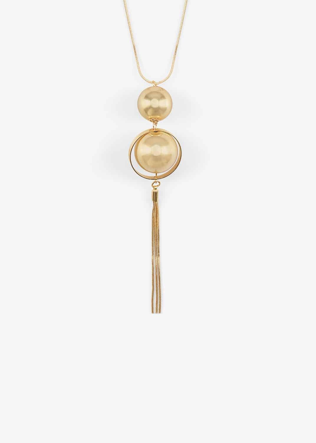 Macie Ball And Link Long Pendant Necklace