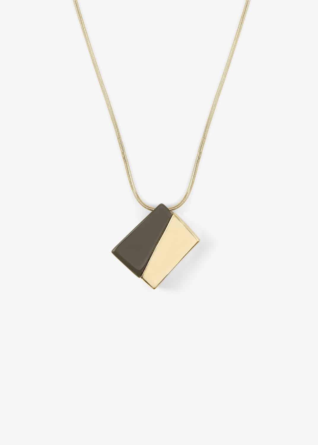 Mandy Asymmetric Block Long Pendant Necklace