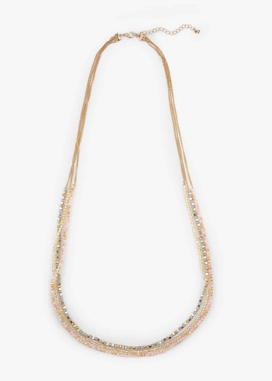 Marcella Triple Row Facet Stone Necklace