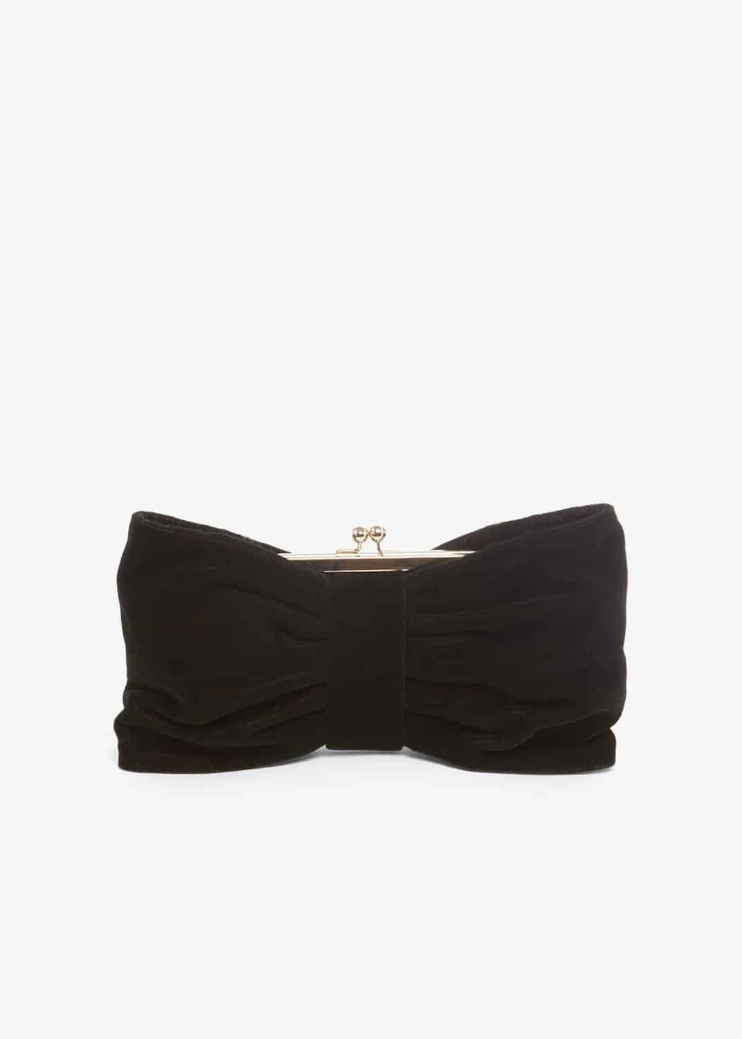 Suzie Velvet Bow Clutch Bag