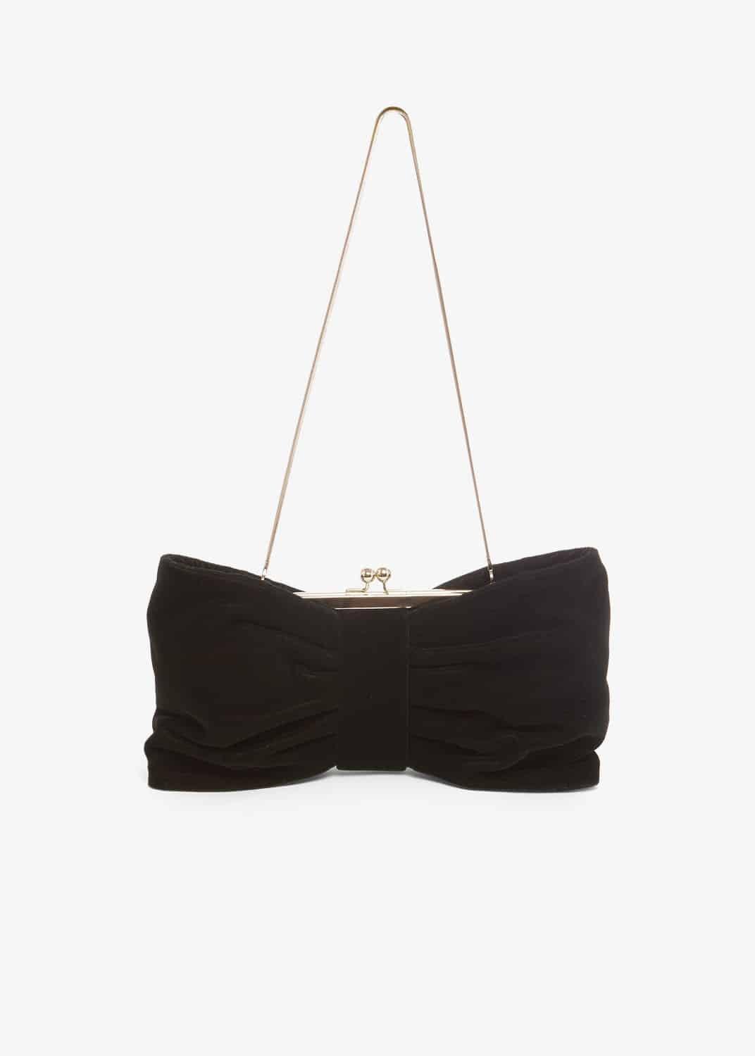 Suzie Velvet Bow Clutch Bag