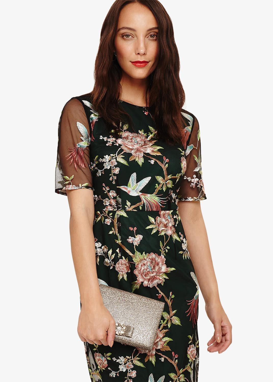 Jaden Metallic Jacquard Clutch