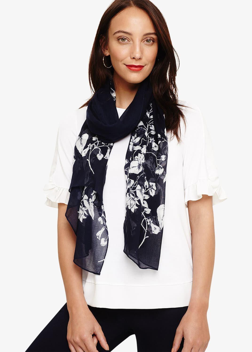 Jamia Floral Border Scarf