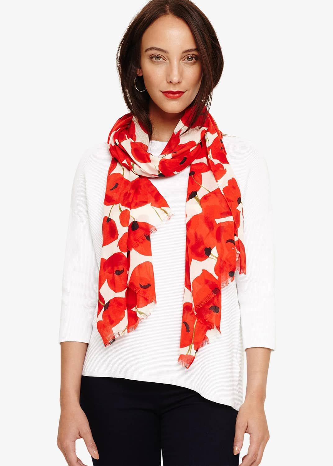 Dorothy Poppy Print Scarf