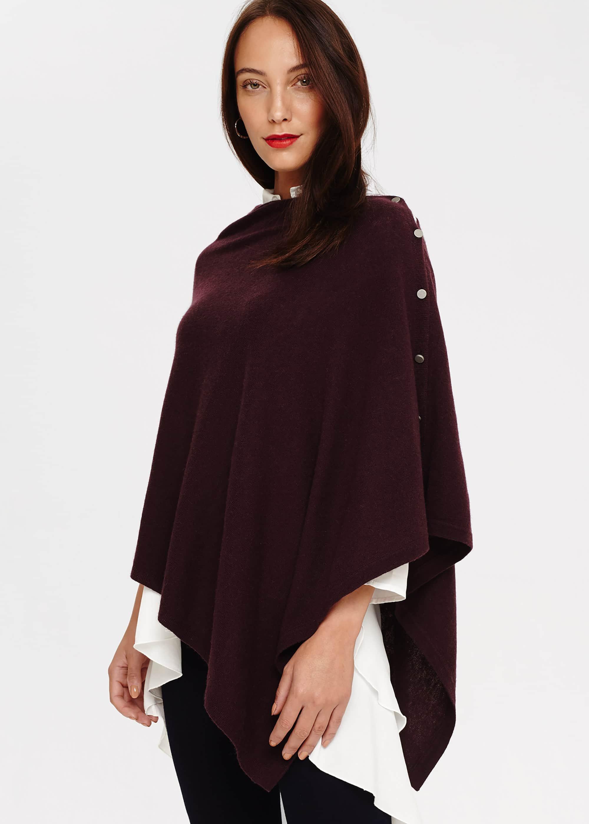 Odette Cashmere Blend Asymmetric Poncho