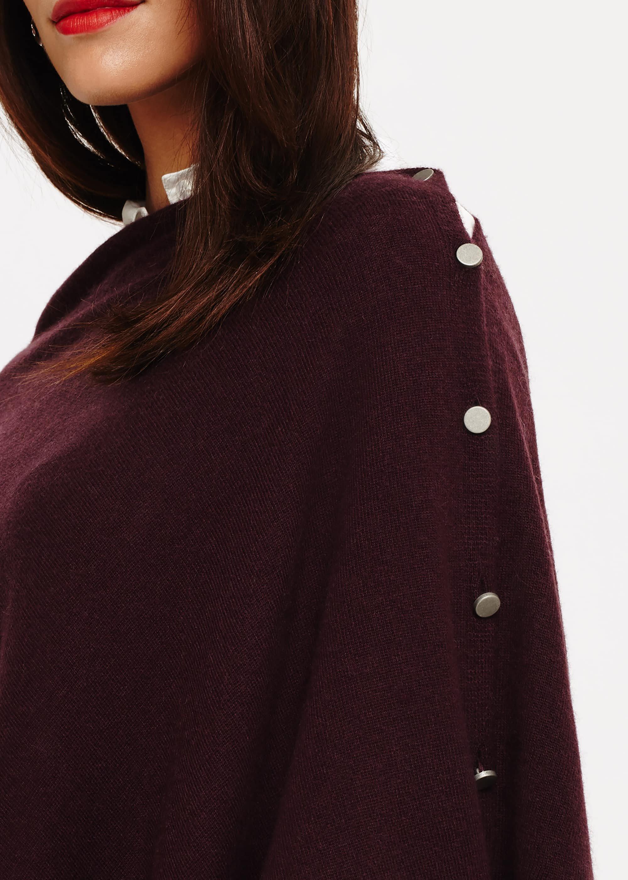 Odette Cashmere Blend Asymmetric Poncho