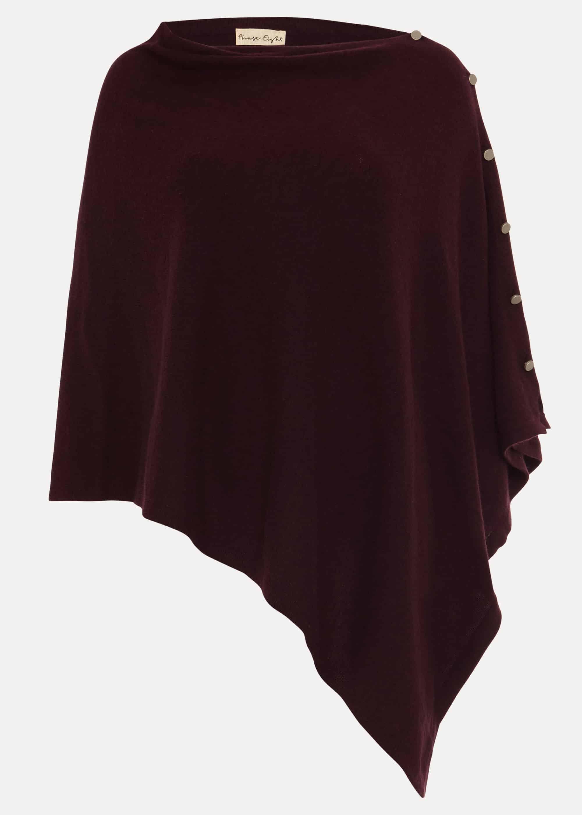 Odette Cashmere Blend Asymmetric Poncho