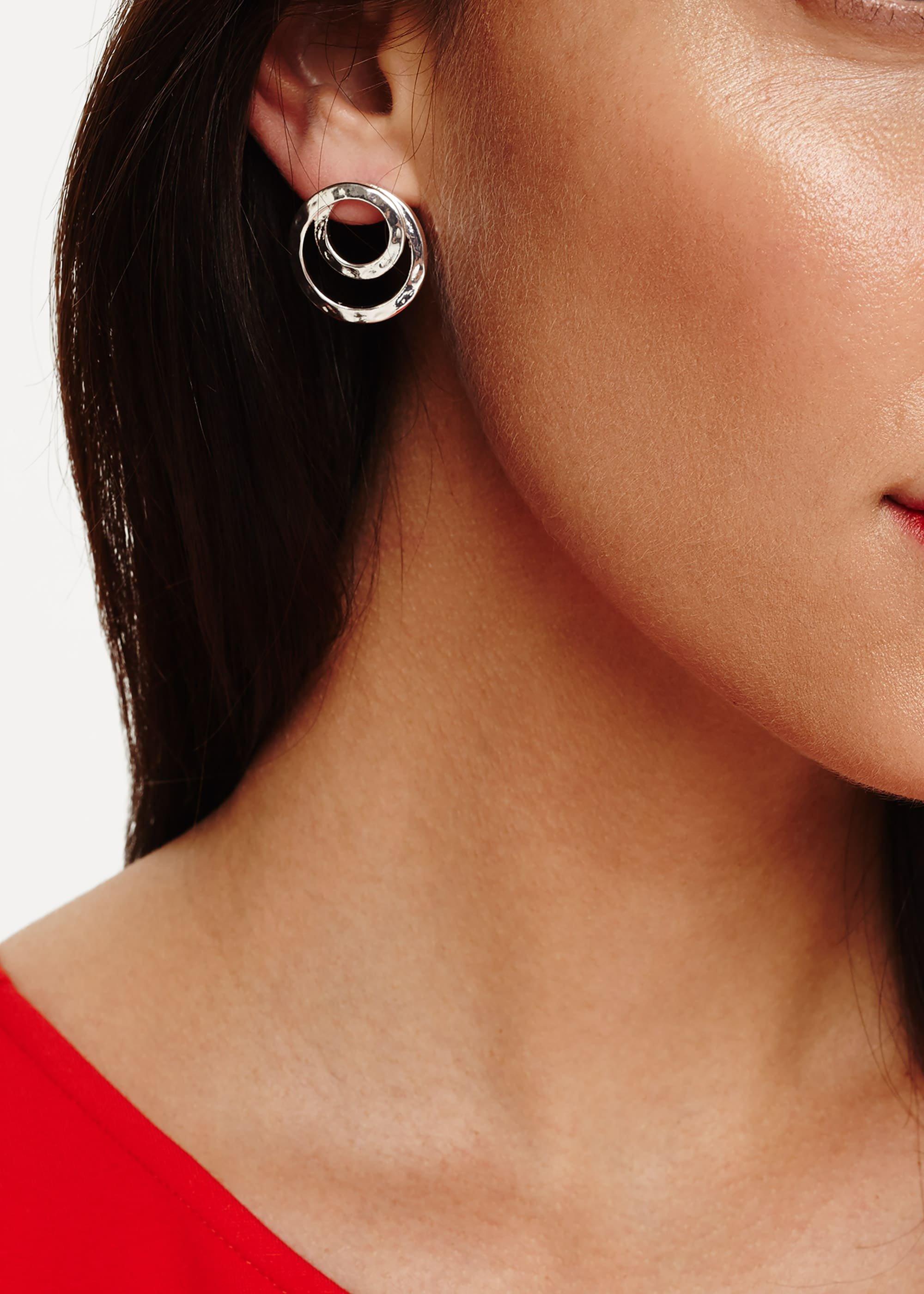 Amy Hammered Twist Stud Earrings