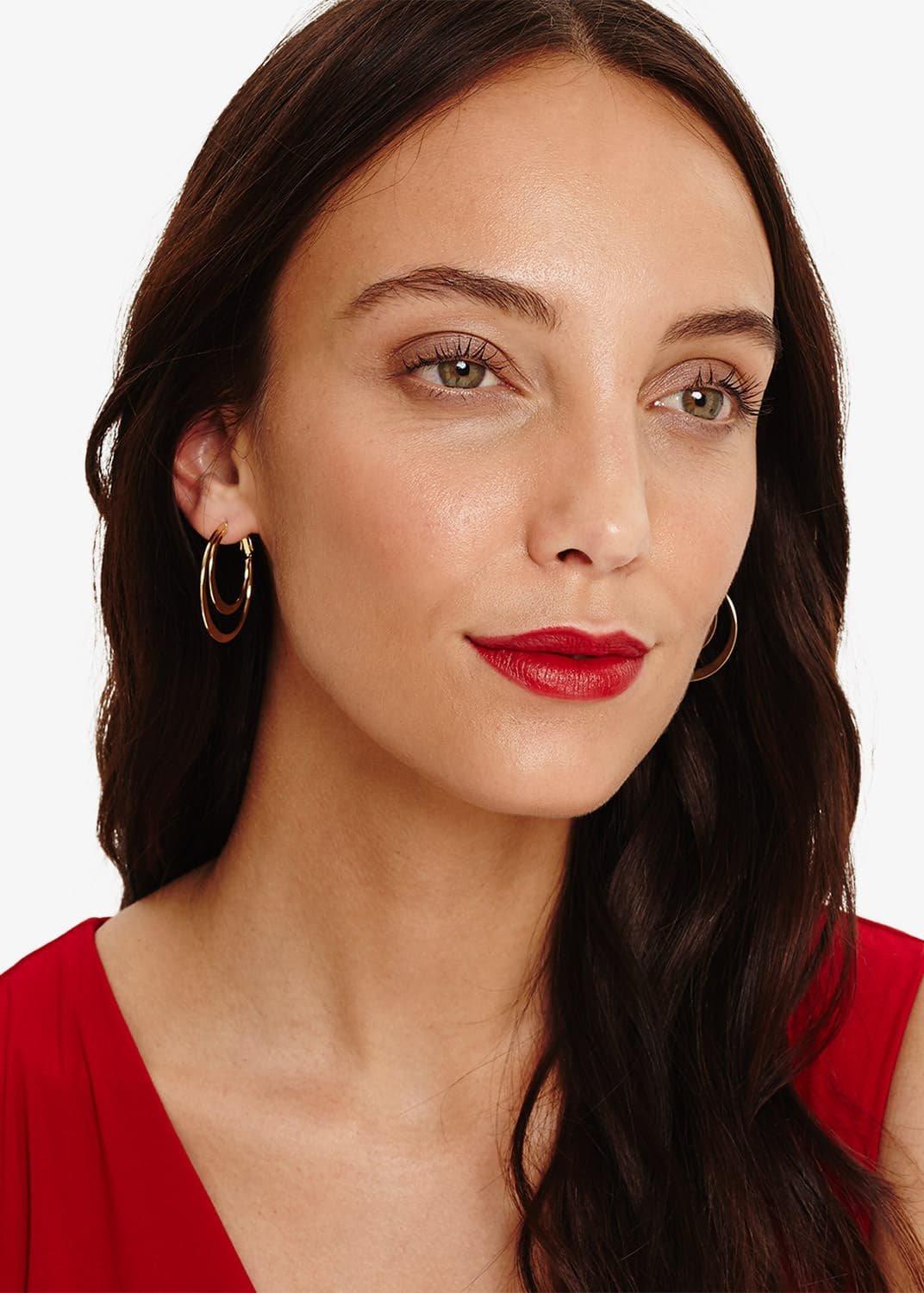 Connie Double Row Hoop Earrings