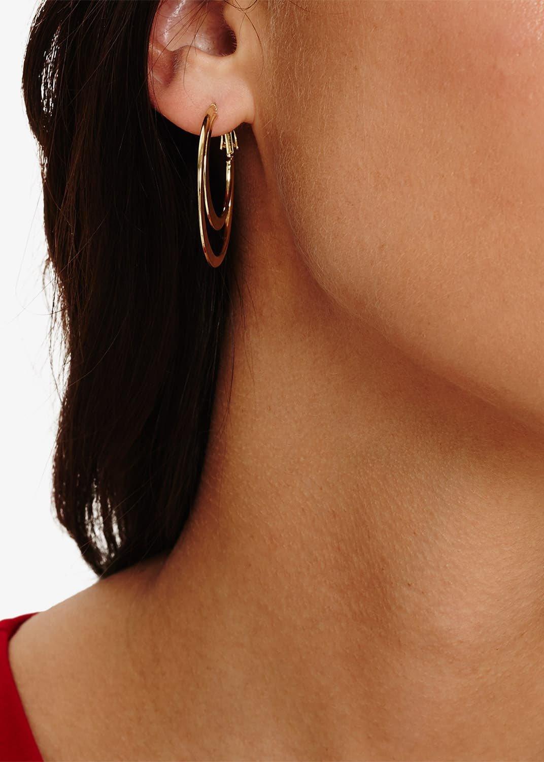 Connie Double Row Hoop Earrings