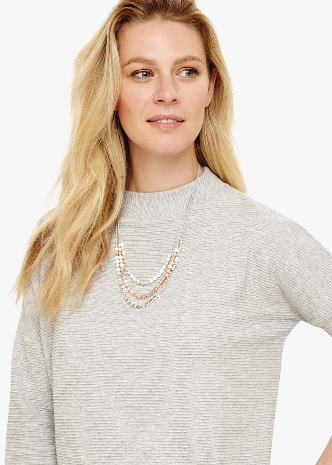 Polly Cord And Bead Triple Row Necklace
