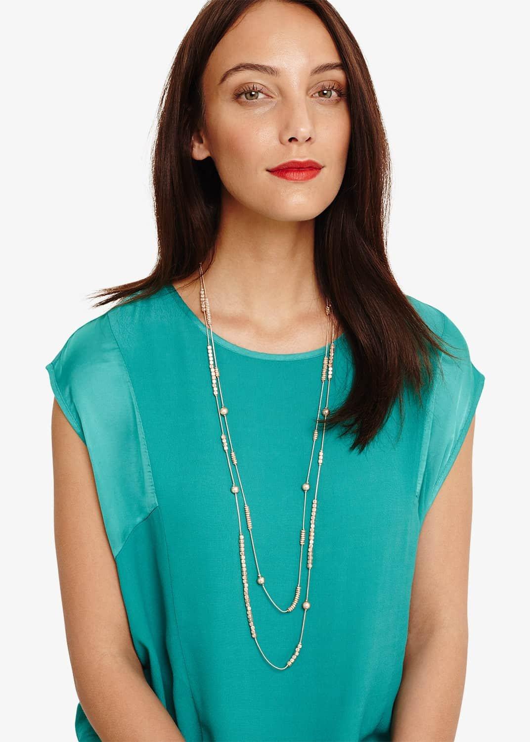 Alanis Mixed Bead Long Necklace