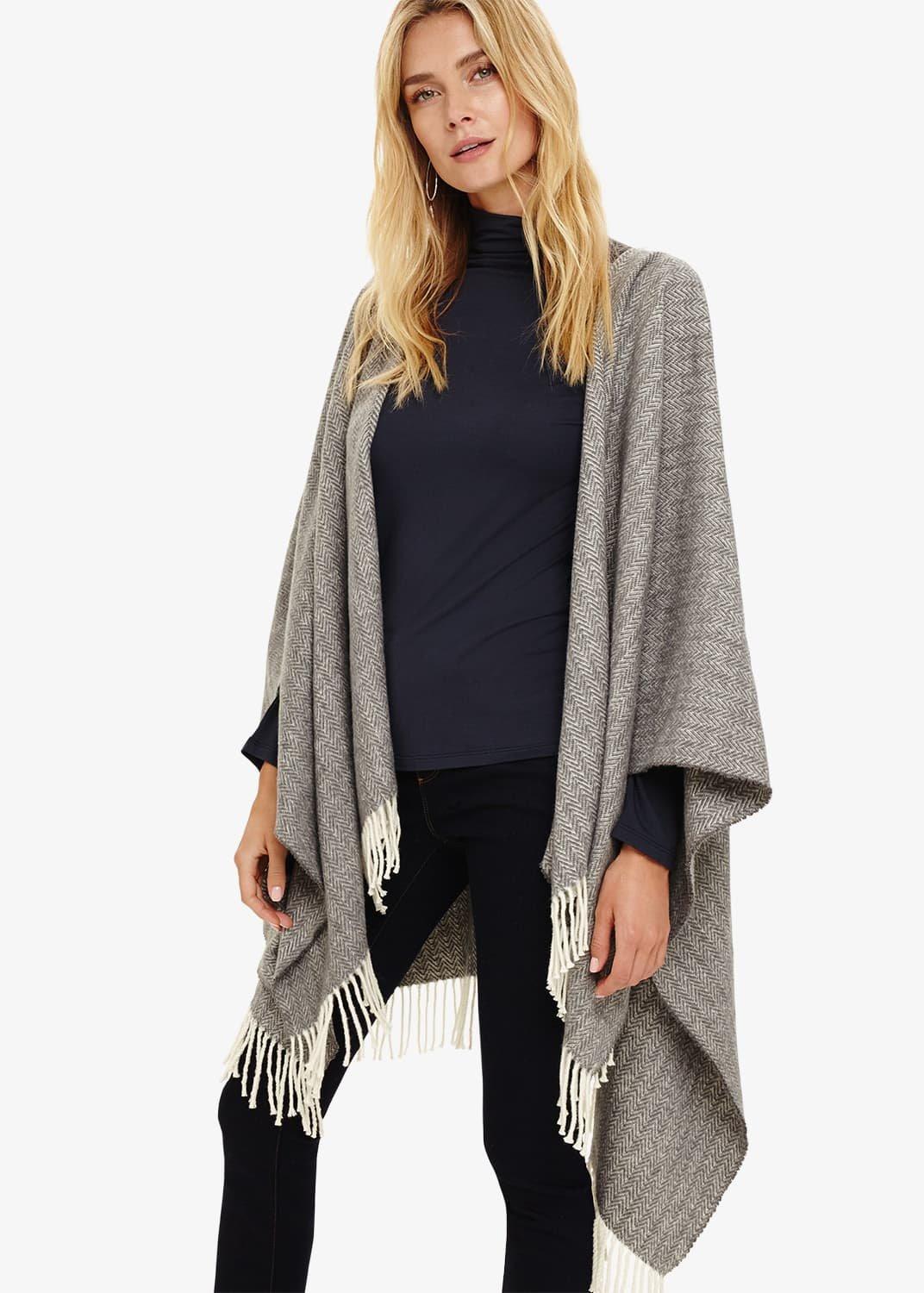 Rae Chevron Knit Poncho