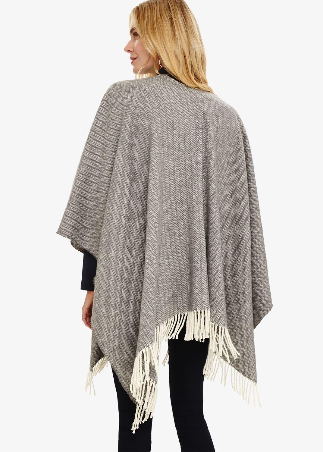 Rae Chevron Knit Poncho