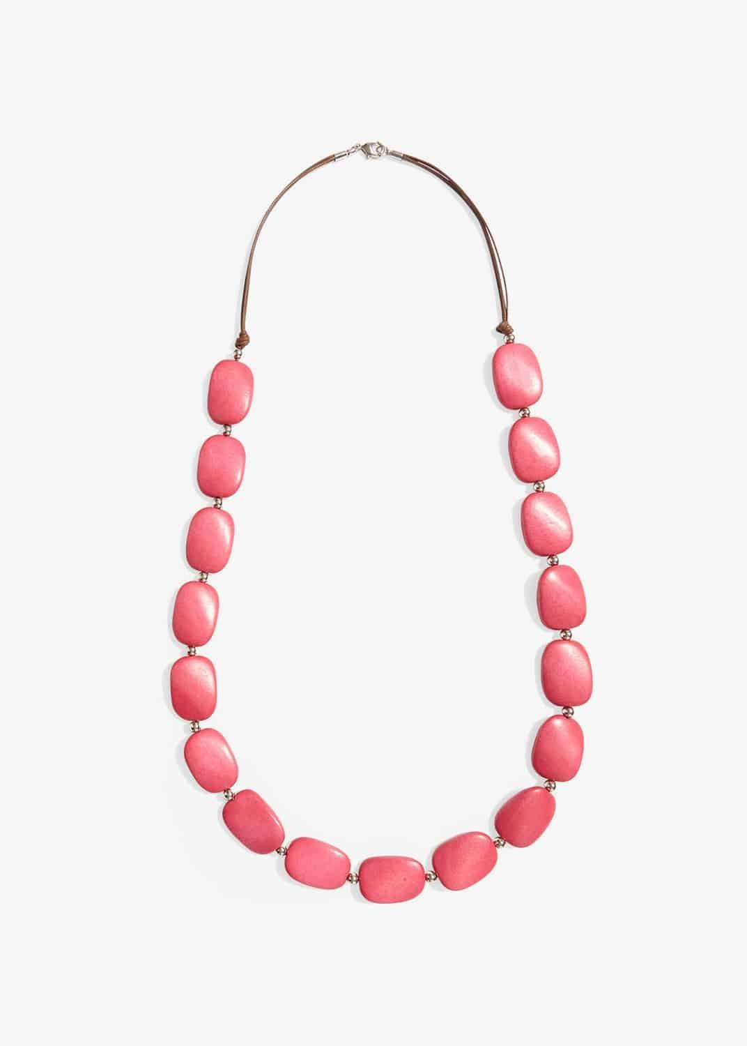 Mia Flat Bead Long Necklace