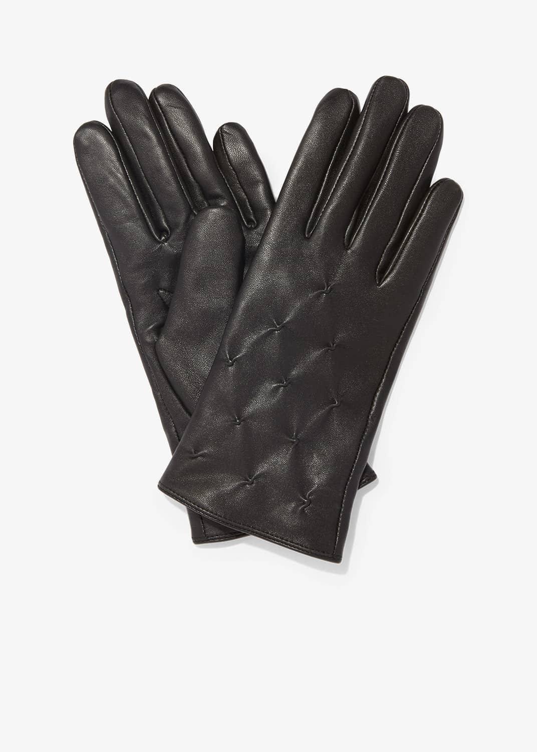 Stevie Leather Pintuck Gloves
