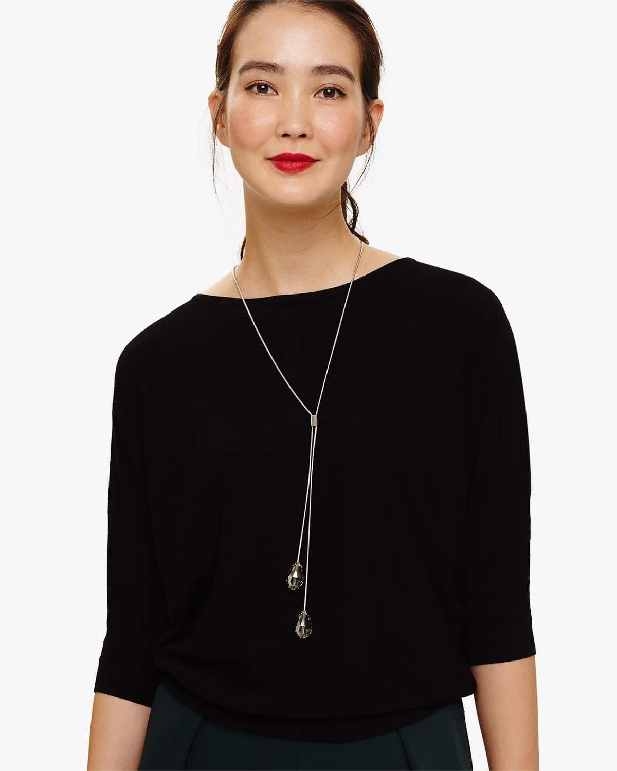 Esta Facet Bead Lariat Necklace