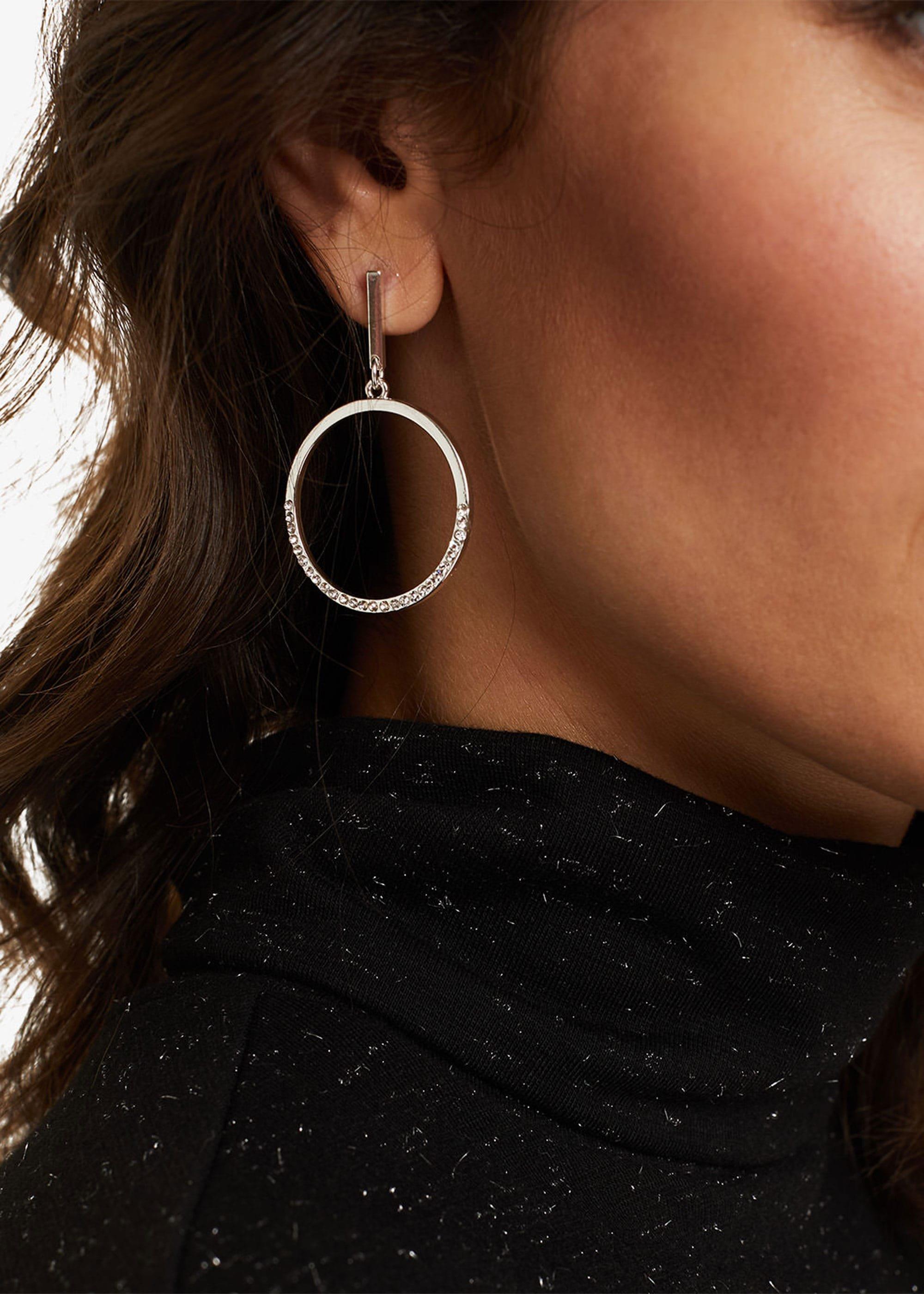 Kristen Stone Front Hoop Earrings