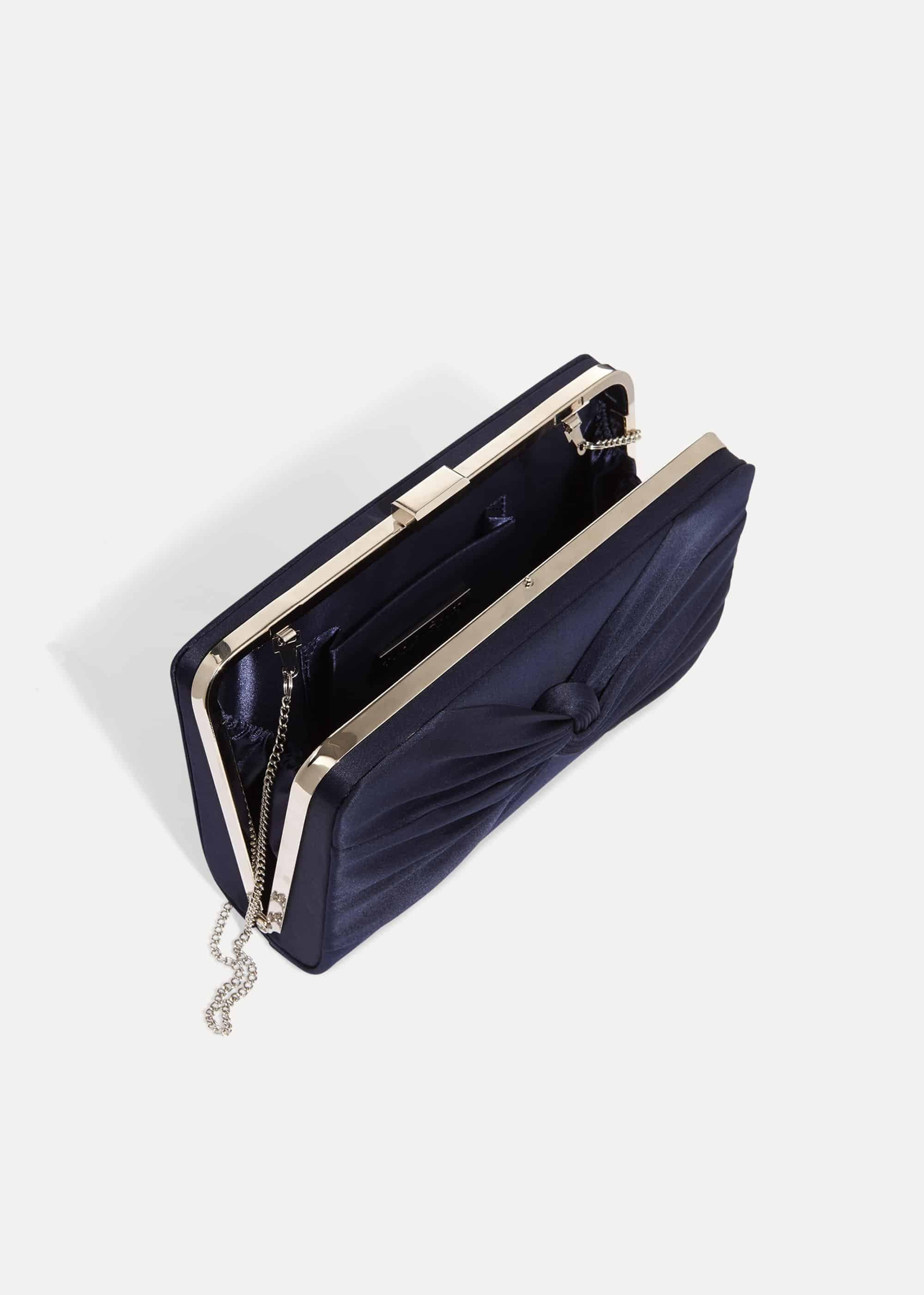 Kendall Satin Knot Front Clutch Bag