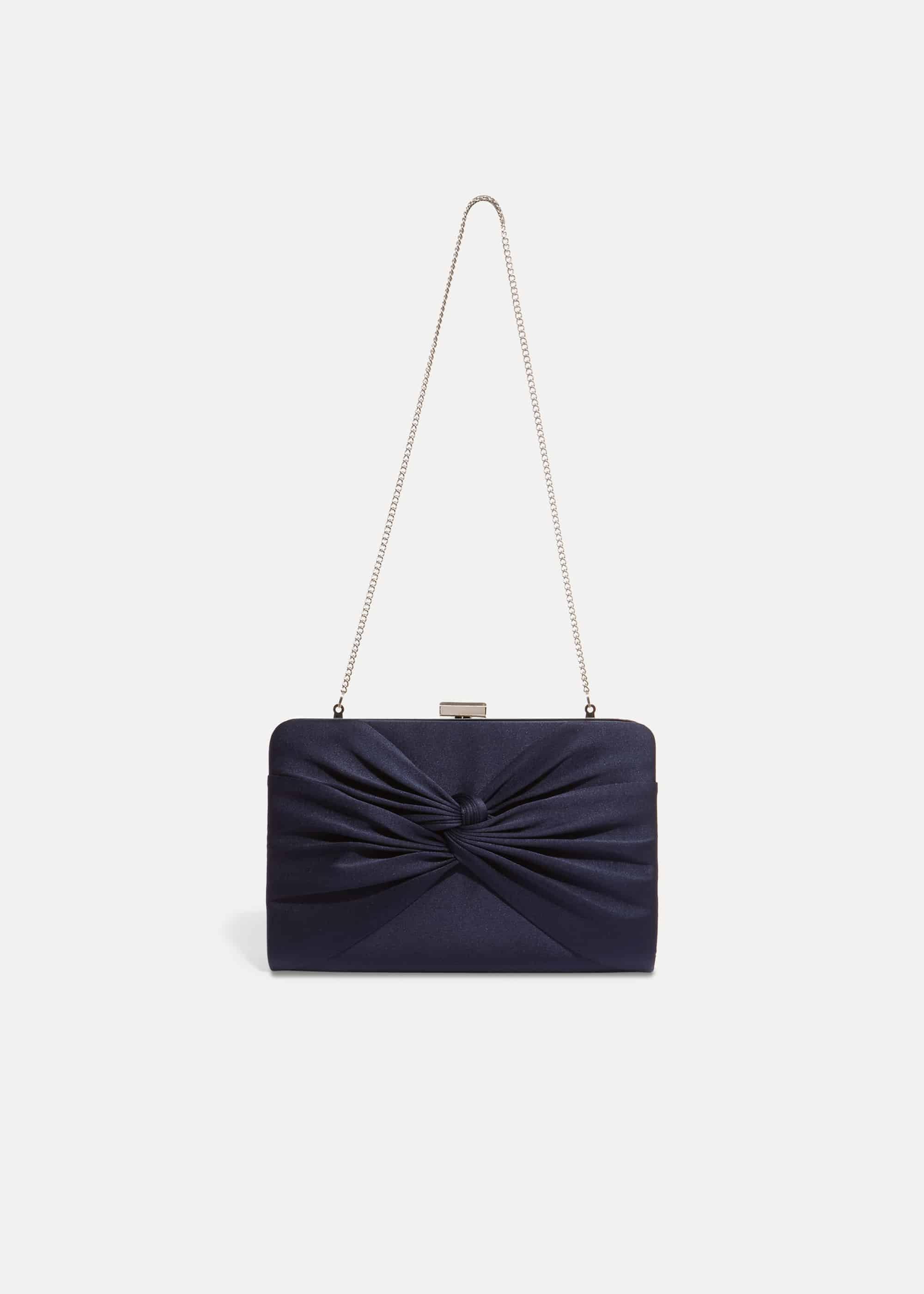 Kendall Satin Knot Front Clutch Bag