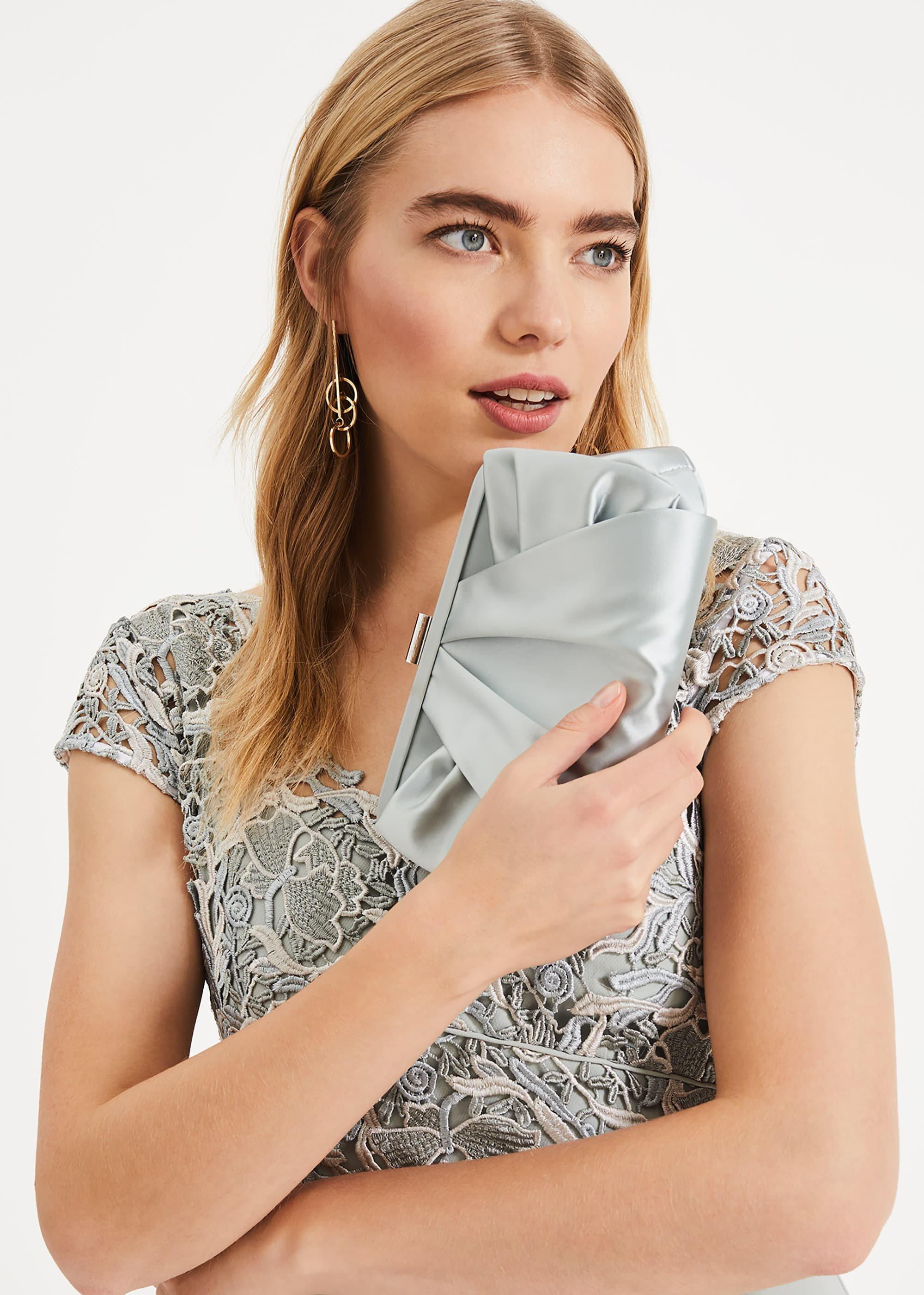 Alice Satin Bow Clutch Bag