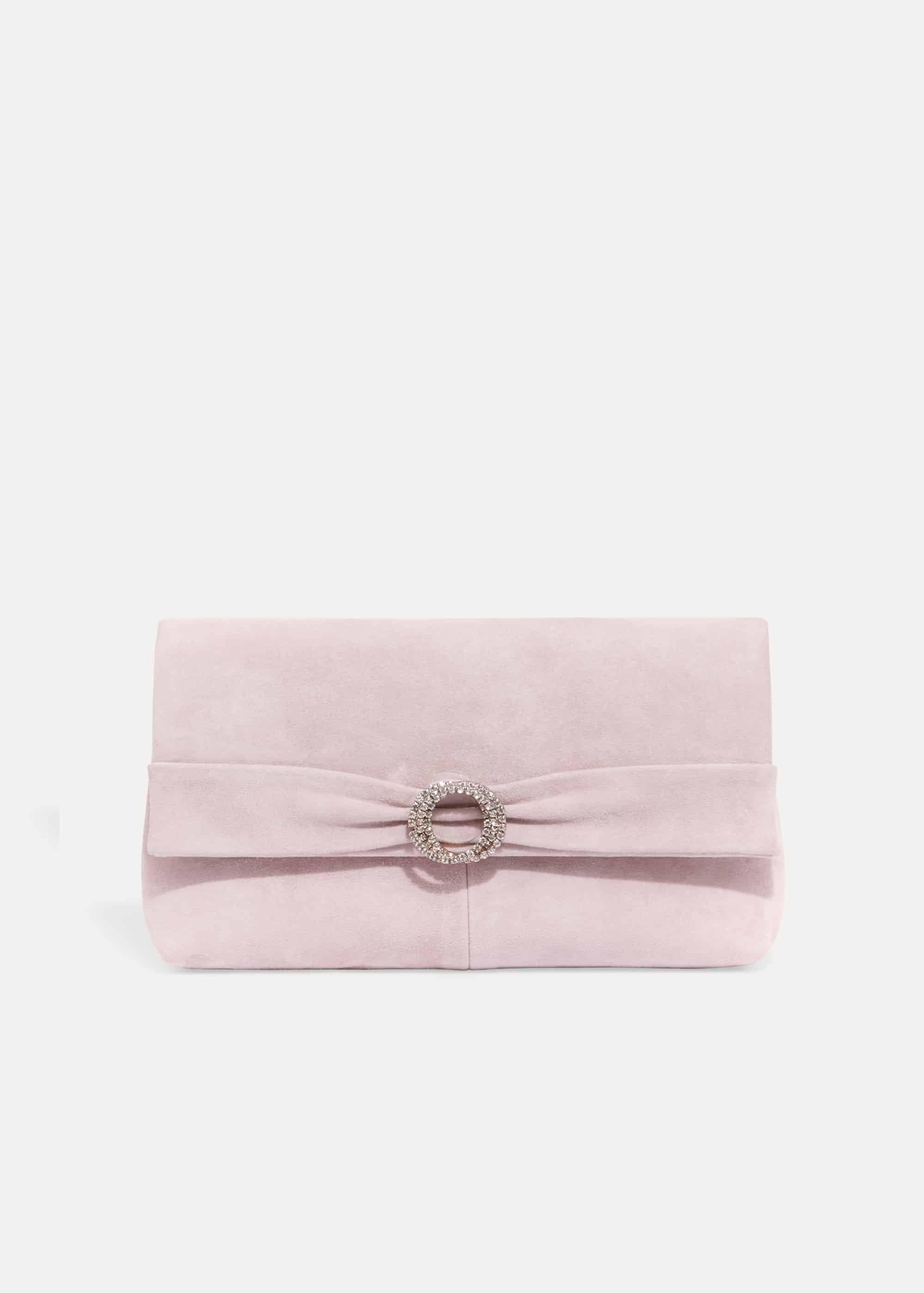 Joelle Suede Clutch Bag
