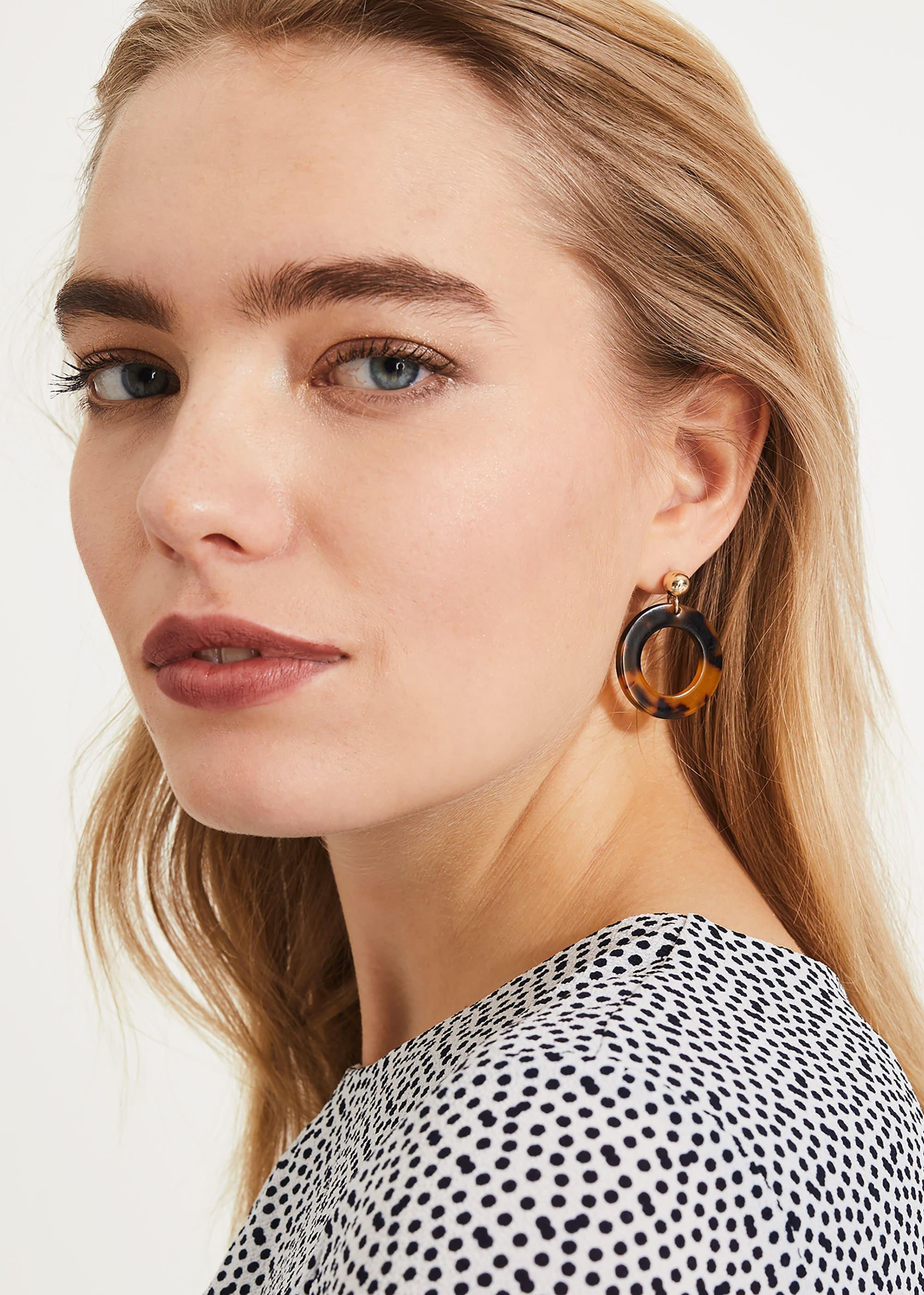 Rene Resin Circle Drop Earrings
