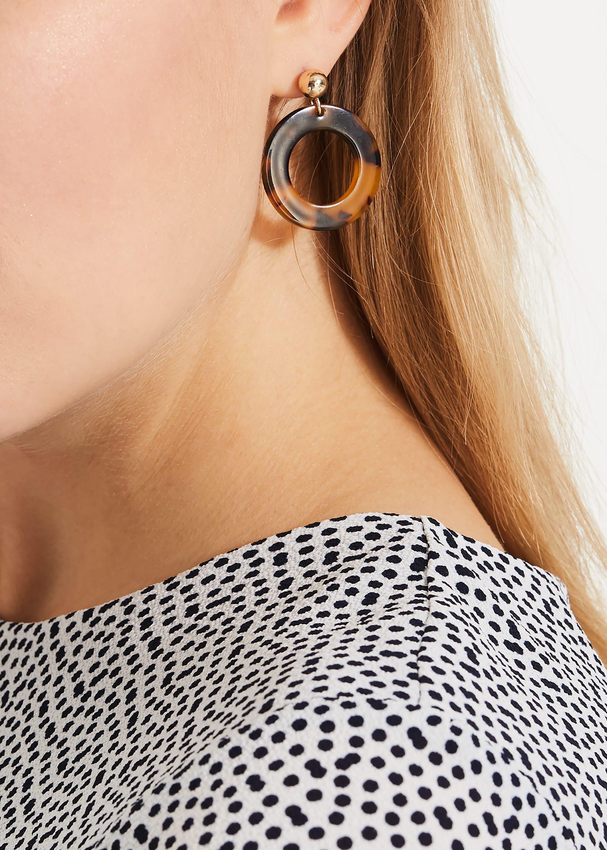Rene Resin Circle Drop Earrings
