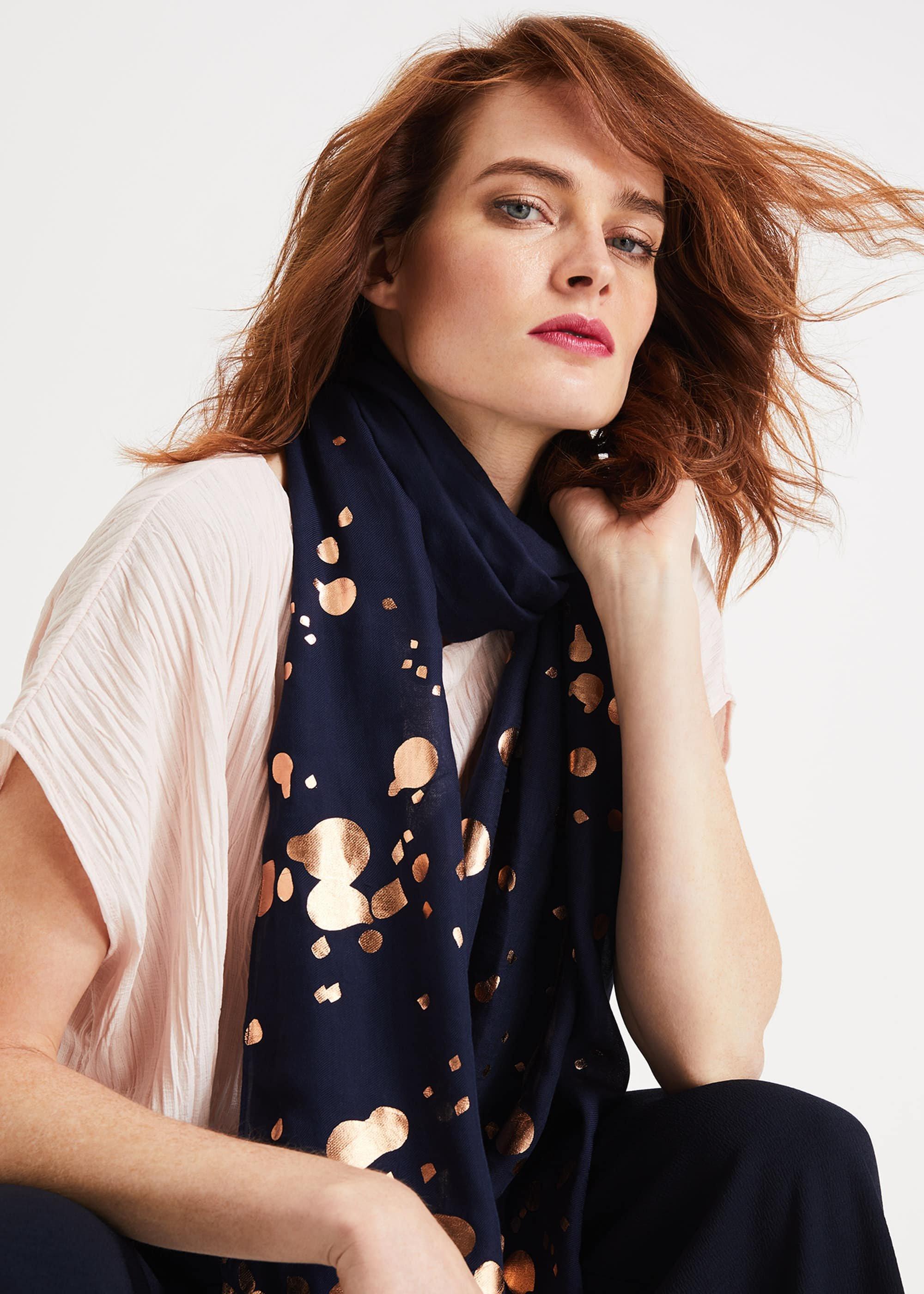 Hattie Foil Spot Scarf