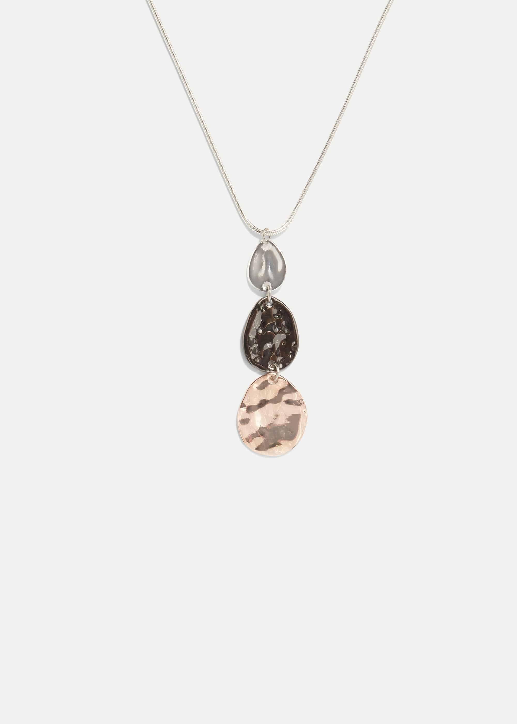 Bronte Hammered Plate Pendant Necklace
