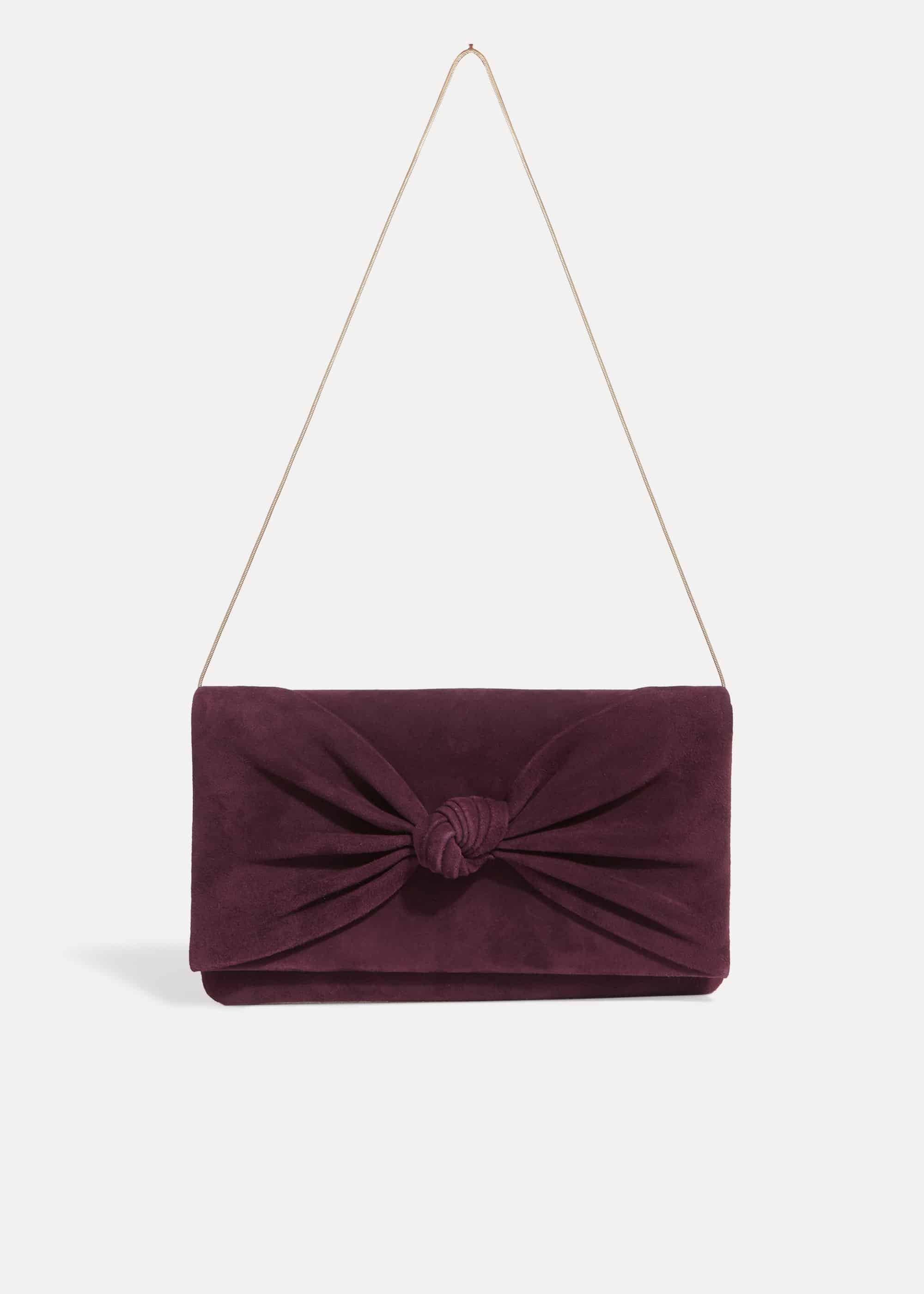 Carrie Knot Front Suede Clutch