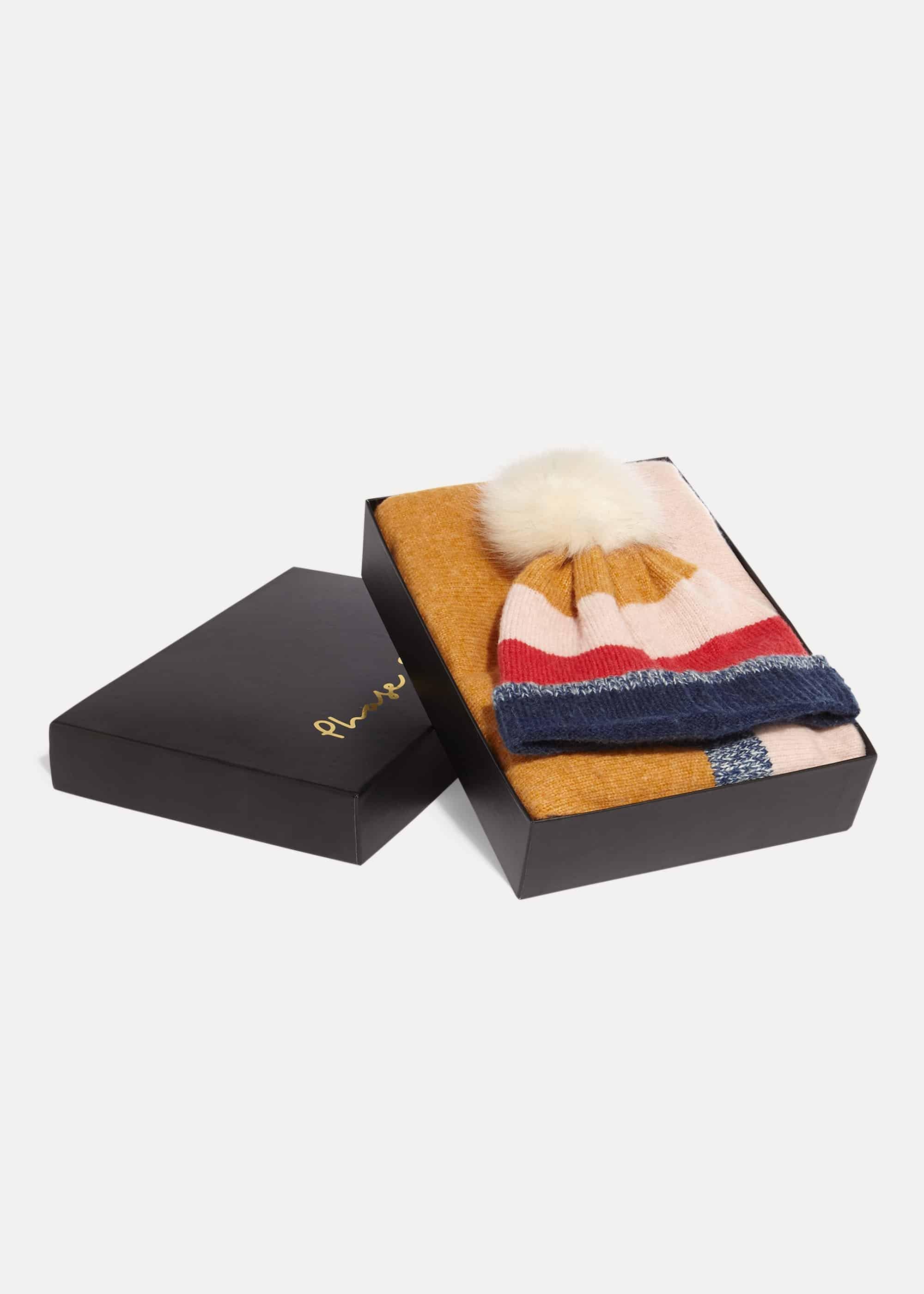 Sandy Stripe Hat And Scarf Gift Set