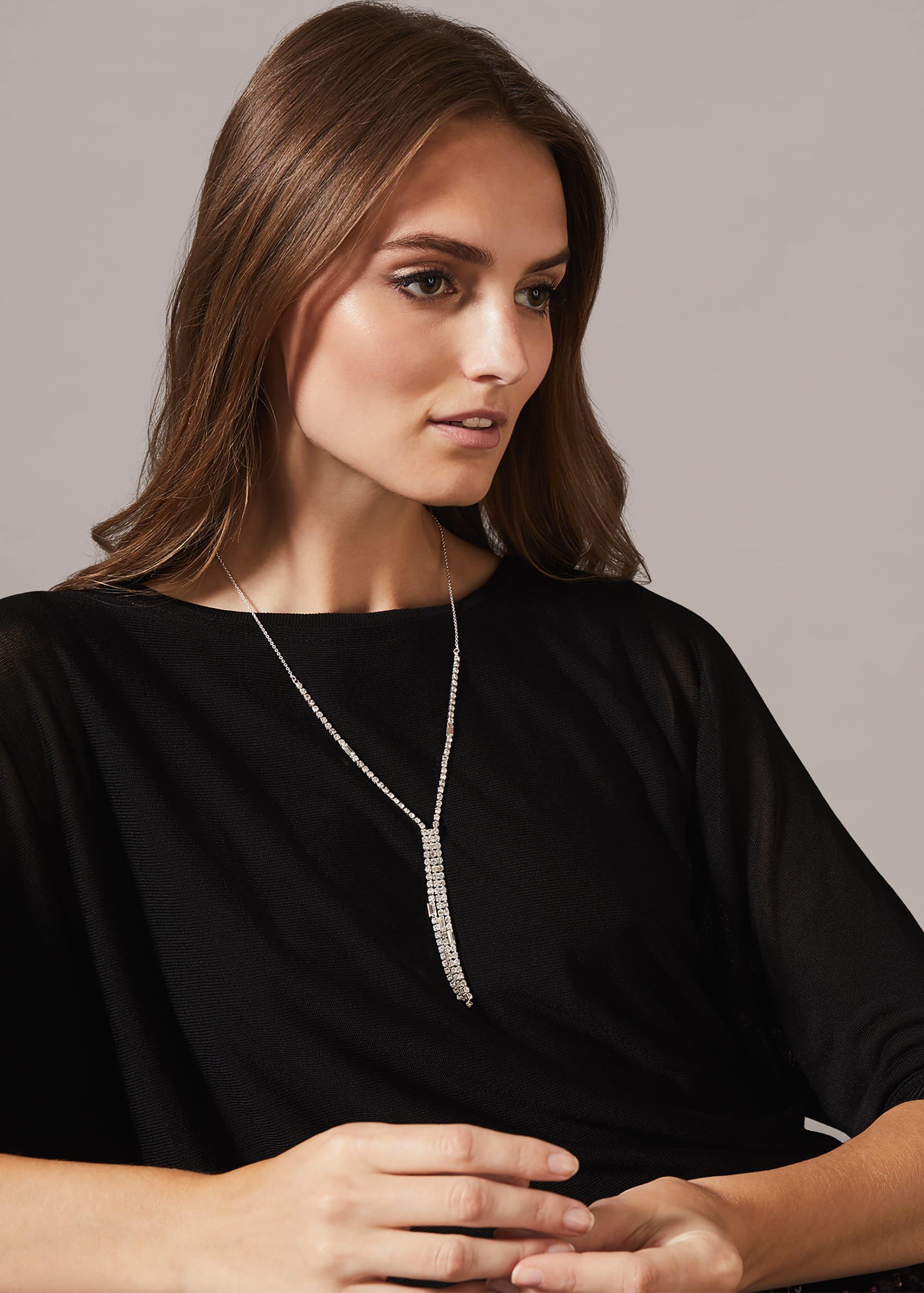 Carol Crystal Lariat Necklace