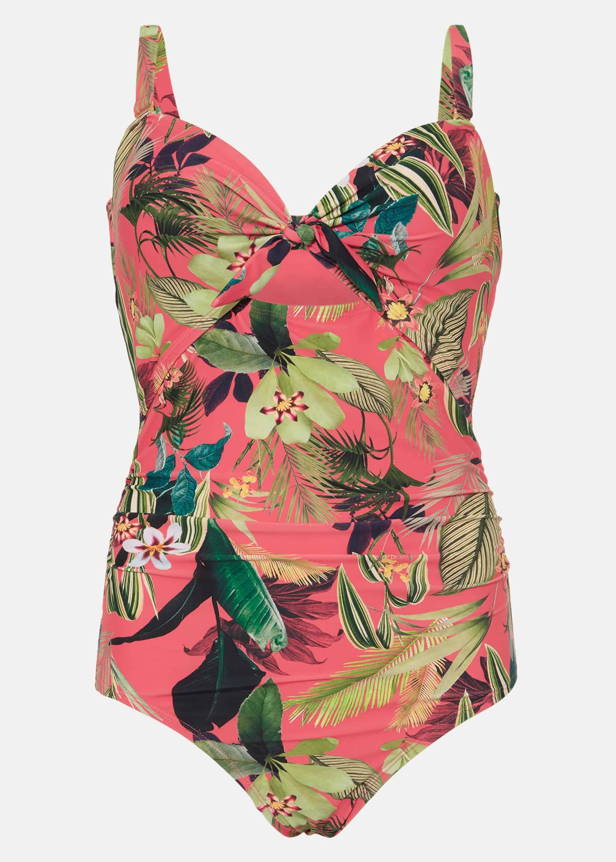 Amelia Tropical Tie Front Swimsuit