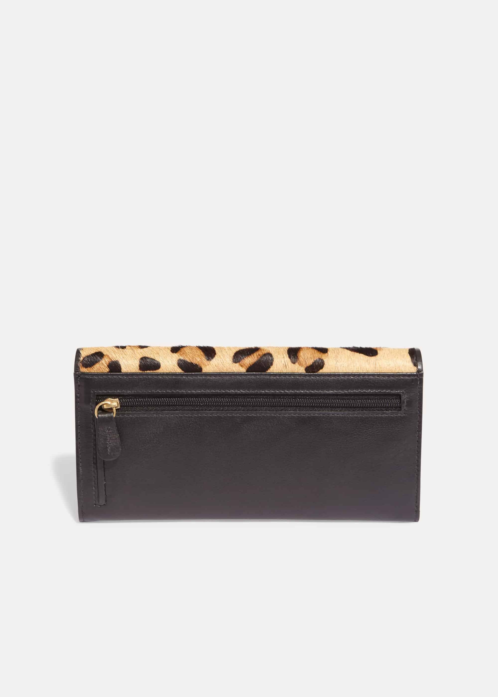 Caris Leopard Print Leather Purse