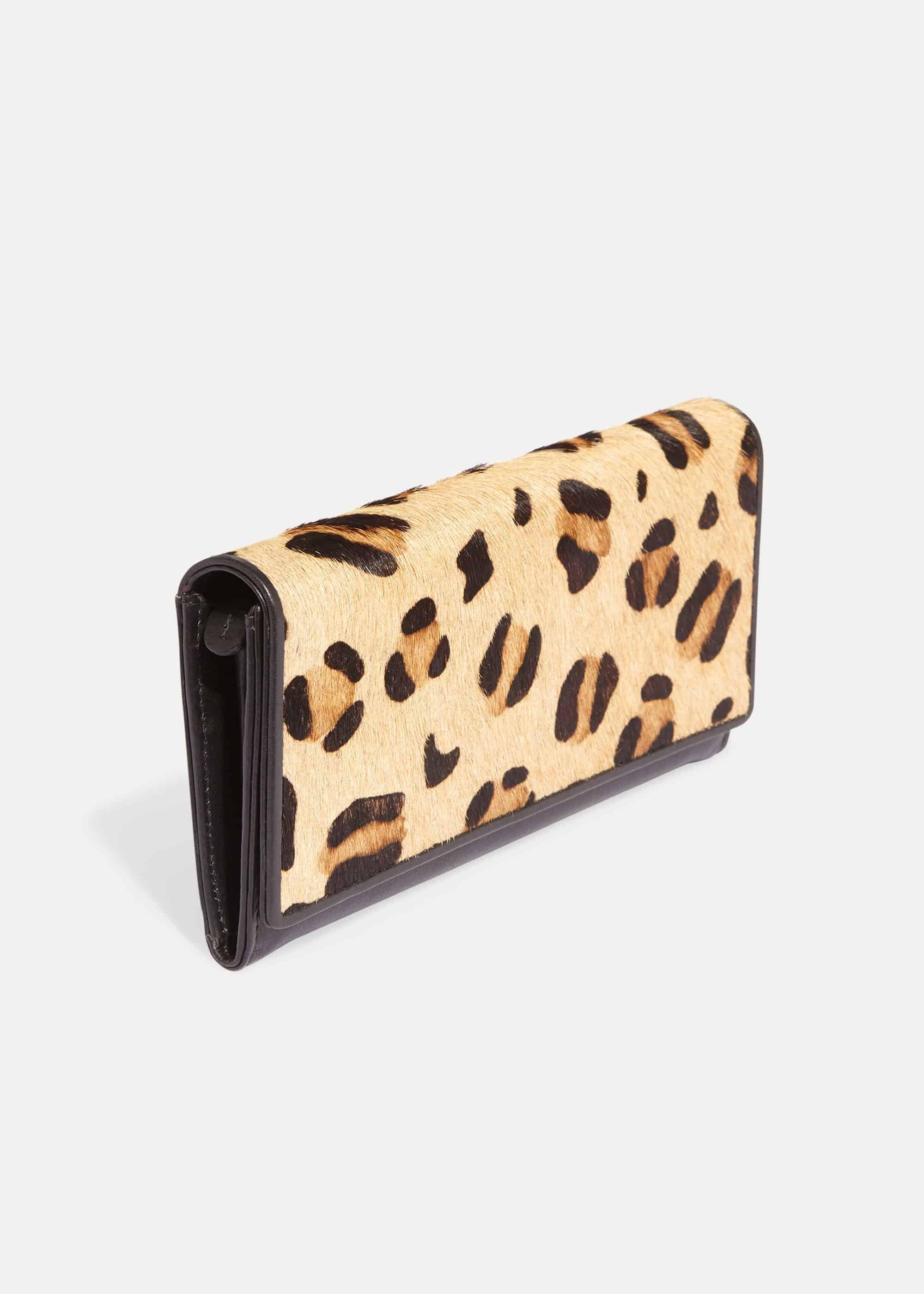 Caris Leopard Print Leather Purse