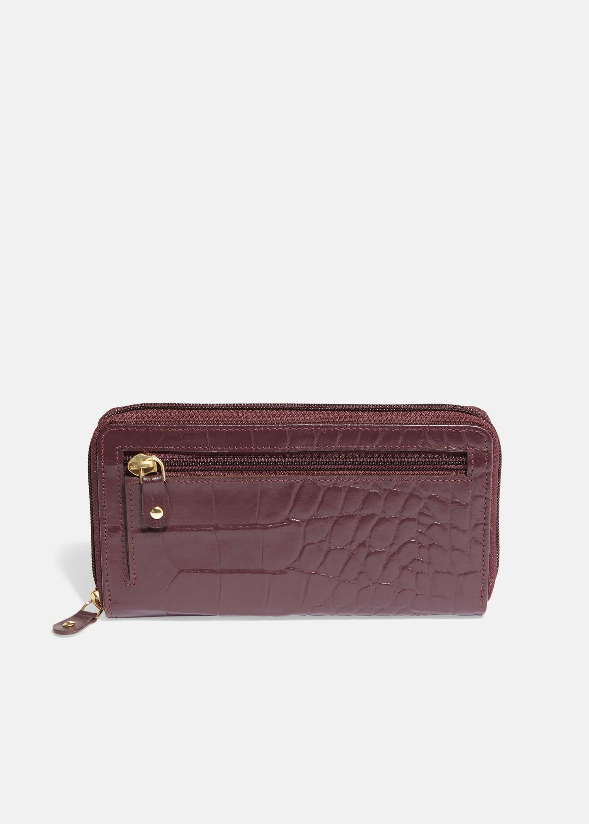 Charlotte Croc-Effect Leather Purse